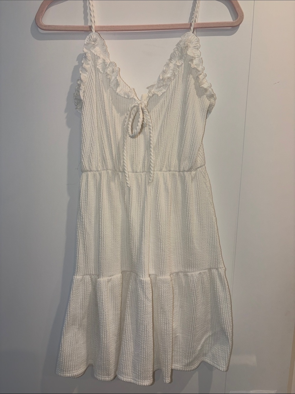 Caution To The Wind Cream Ruffle Tiered Sundress